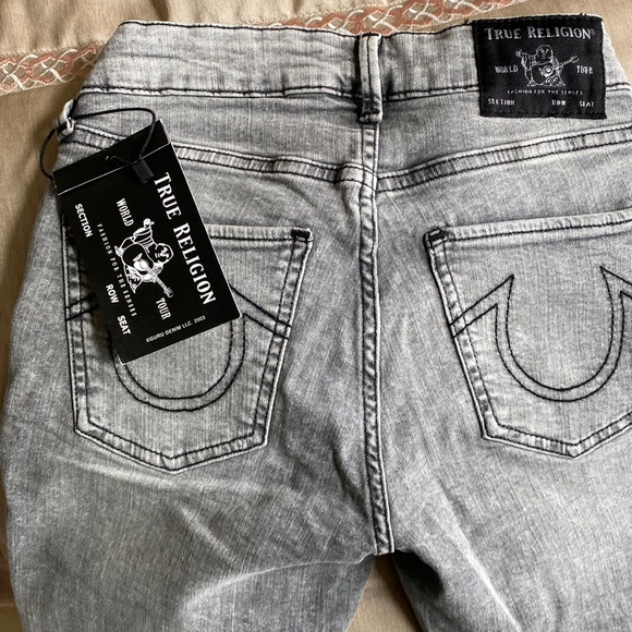 New Washed gray True Religion ‘Jennie Curvy’ skinny jeans SZ 25 - Picture 2 of 6